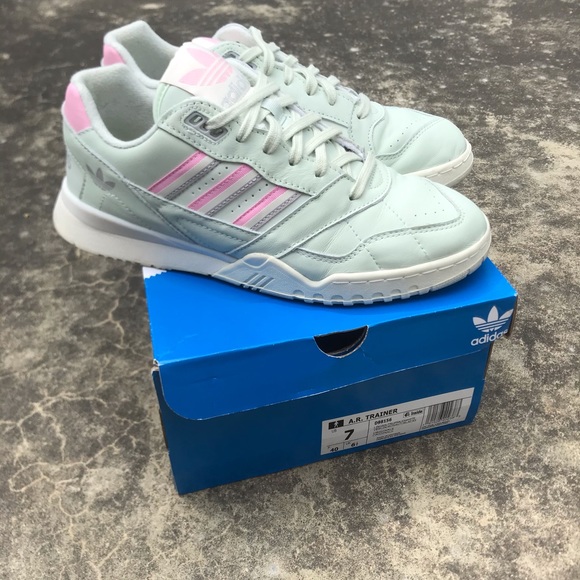 adidas green and pink trainers